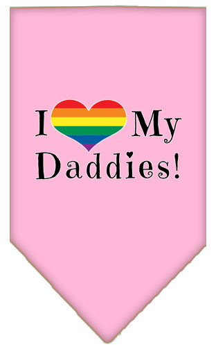 I Heart my Daddies Screen Print Bandana Light Pink Small
